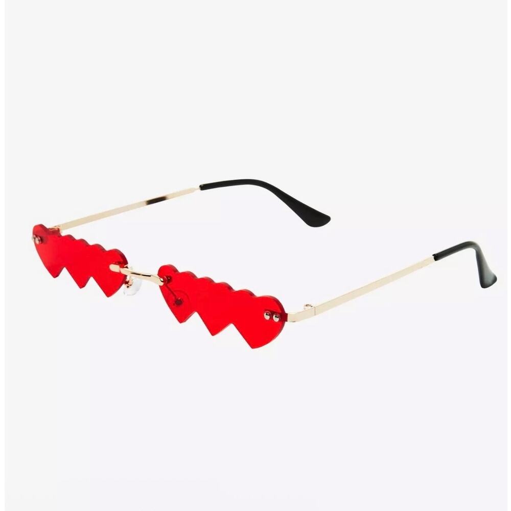 Red Triple Heart Sunglasses